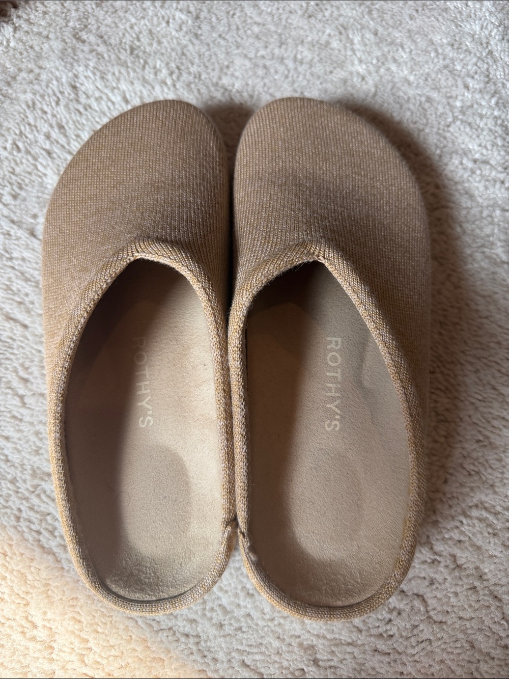 Rothy's Beige Knit Slip-On Mules - Picture 2 of 3